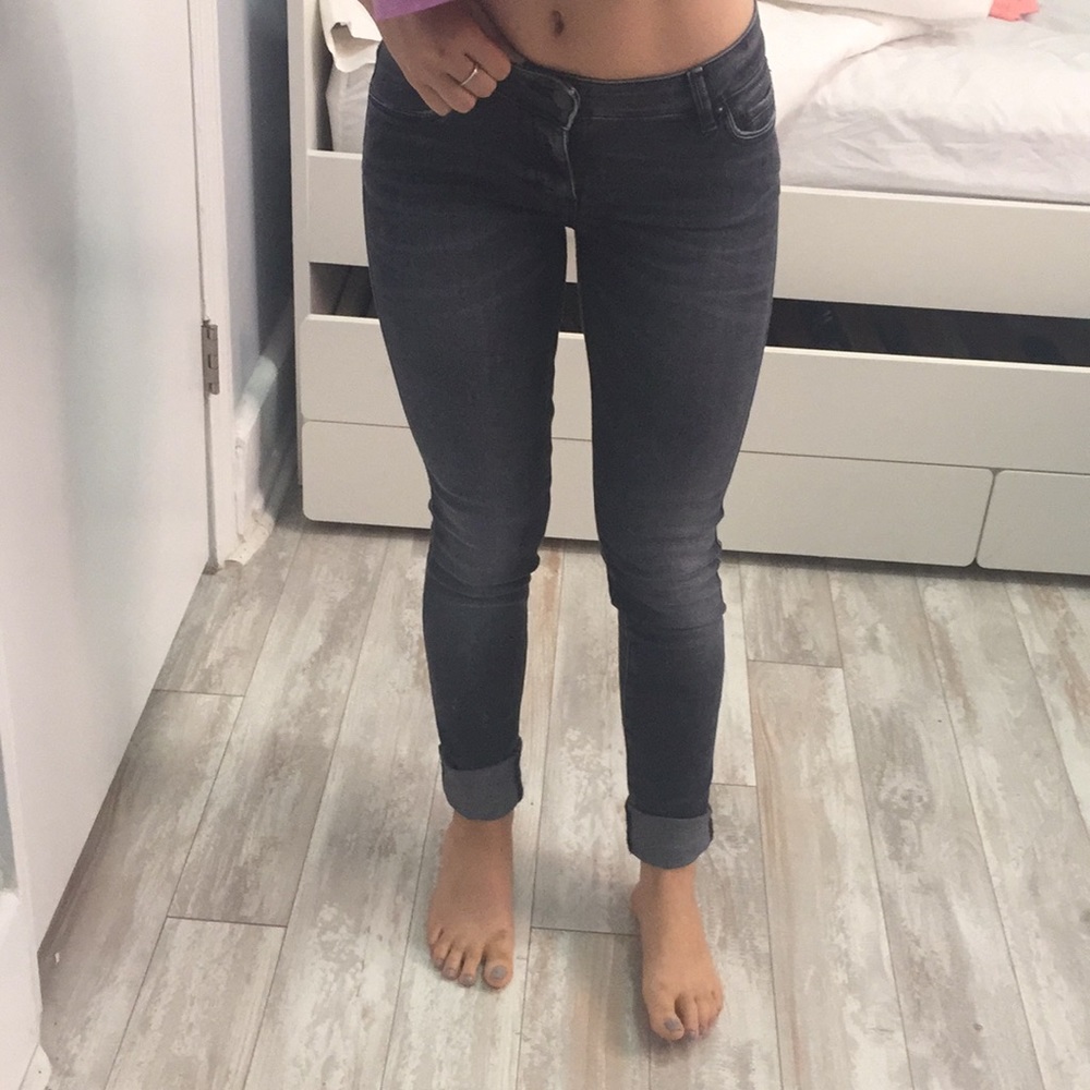 Zara grey washed out skinny jeans